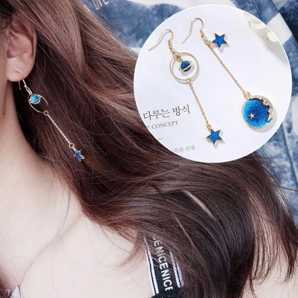 Cute Nation Jewelry - NEW MIDNIGHT Cute Planet Star Handmade Earrings 11